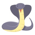 Blue king cobra icon cartoon vector. Snake head