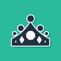 Blue King crown icon isolated on green background. Vector Royalty Free Stock Photo