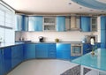Blue kitchen Royalty Free Stock Photo