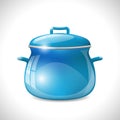 Blue kitchen pot in retro style