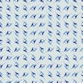 Blue kites seamless vector pattern