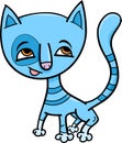 Blue kitten cartoon illustration