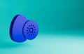 Blue Kiwi fruit icon isolated on blue background. Minimalism concept. 3D render illustration