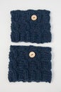 Blue knit wool boot toppers