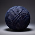 Blue Knitted Ball With Realistic Chiaroscuro Lighting