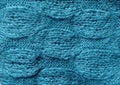 Blue Knitted Wool Textured Background