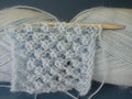 Blue knitting