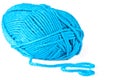 Blue knitting on spokes large, isolated