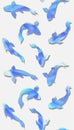 Blue koi fish pattern. Vector Royalty Free Stock Photo