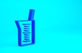 Blue Laboratory glassware or beaker icon isolated on blue background. Minimalism concept. 3d illustration 3D render