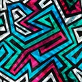 Blue labyrinth seamless pattern Royalty Free Stock Photo
