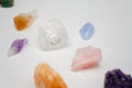 Blue Lace Agate, Amethyst, clear quartz, citrine, calcite and rose quartz