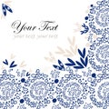 Blue lace background with a place for text Royalty Free Stock Photo
