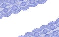 Blue lace closeup on white Royalty Free Stock Photo