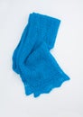Blue lace knit scarf isolated Royalty Free Stock Photo