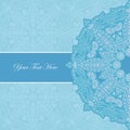 Blue lace pattern with place for text Royalty Free Stock Photo