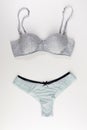 Blue, lace, tender lingerie set isolated on a white background Royalty Free Stock Photo