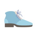 Blue Lace-up Shoe, Isolated Footwear Flat Icon, Shoes Store Assortment Item