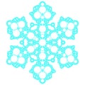 Blue lacy snowflake. Vector illustration. Royalty Free Stock Photo