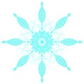 Blue lacy snowflake. Vector illustration. Royalty Free Stock Photo