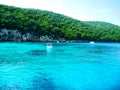 Blue lagon, wild beach, Greece Royalty Free Stock Photo