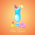 Blue Lagoon alcoholic cocktail.