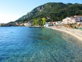 Blue lagoon coast landscape ionian sea on Corfu island Royalty Free Stock Photo