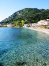 Blue lagoon coast landscape ionian sea on Corfu island Royalty Free Stock Photo