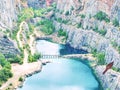 Blue lagoon at the bottom of area Amerika canyon