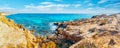 Blue lagoon at Cape Cavo Greco near Ayia Napa and Protaras Royalty Free Stock Photo