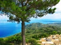 Blue lagoon coast landscape ionian sea on Corfu island Royalty Free Stock Photo