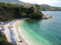 Blue lagoon coast landscape ionian sea on Corfu island Royalty Free Stock Photo