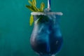 Blue lagoon cocktail with blue curacao liqueur, vodka, lemon juice and soda, Royalty Free Stock Photo