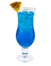 Blue lagoon cocktail isolated on white background Royalty Free Stock Photo