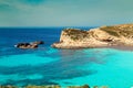 The Blue Lagoon on Comino Island, Malta Gozo Royalty Free Stock Photo
