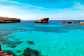 The Blue Lagoon on Comino Island, Malta Gozov Royalty Free Stock Photo