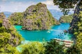 Blue lagoon in Coron Palawan Philippines Royalty Free Stock Photo