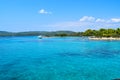 Blue lagoon at Diaporos Island, Greece Royalty Free Stock Photo