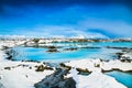 The Blue Lagoon, a geothermal bath resort . Iceland