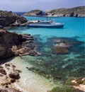 Blue Lagoon - Island of Comino - Malta Royalty Free Stock Photo