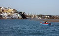 The blue lagoon of Moulay Bousselham in Morocco