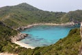 Blue lagoon of Porto Timoni beach in Corfu greece Royalty Free Stock Photo