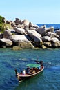 blue lagoon stone in thailand kho tao boat south china sea
