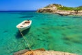 Blue lagoon of Vai beach on Crete Royalty Free Stock Photo