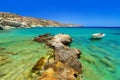 Blue lagoon of Vai beach on Crete Royalty Free Stock Photo