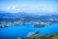 Blue lake in Austrian Alps, aerial view 3