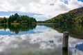 Blue lake and blue sky nature Royalty Free Stock Photo