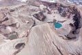 The blue lake in the crater of Gorely volcano. Kamchatka Peninsula, Russia Royalty Free Stock Photo