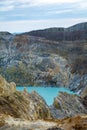 Blue Lake in a Crater, One of Three Lake on Kelimutu Volcano