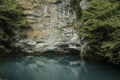 Blue lake at the foot of the mountain, Caucasus. Royalty Free Stock Photo